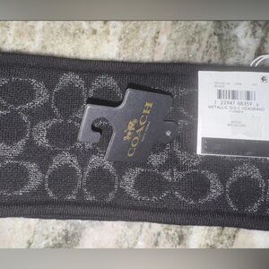 Coach Black and Silver Logo Headband